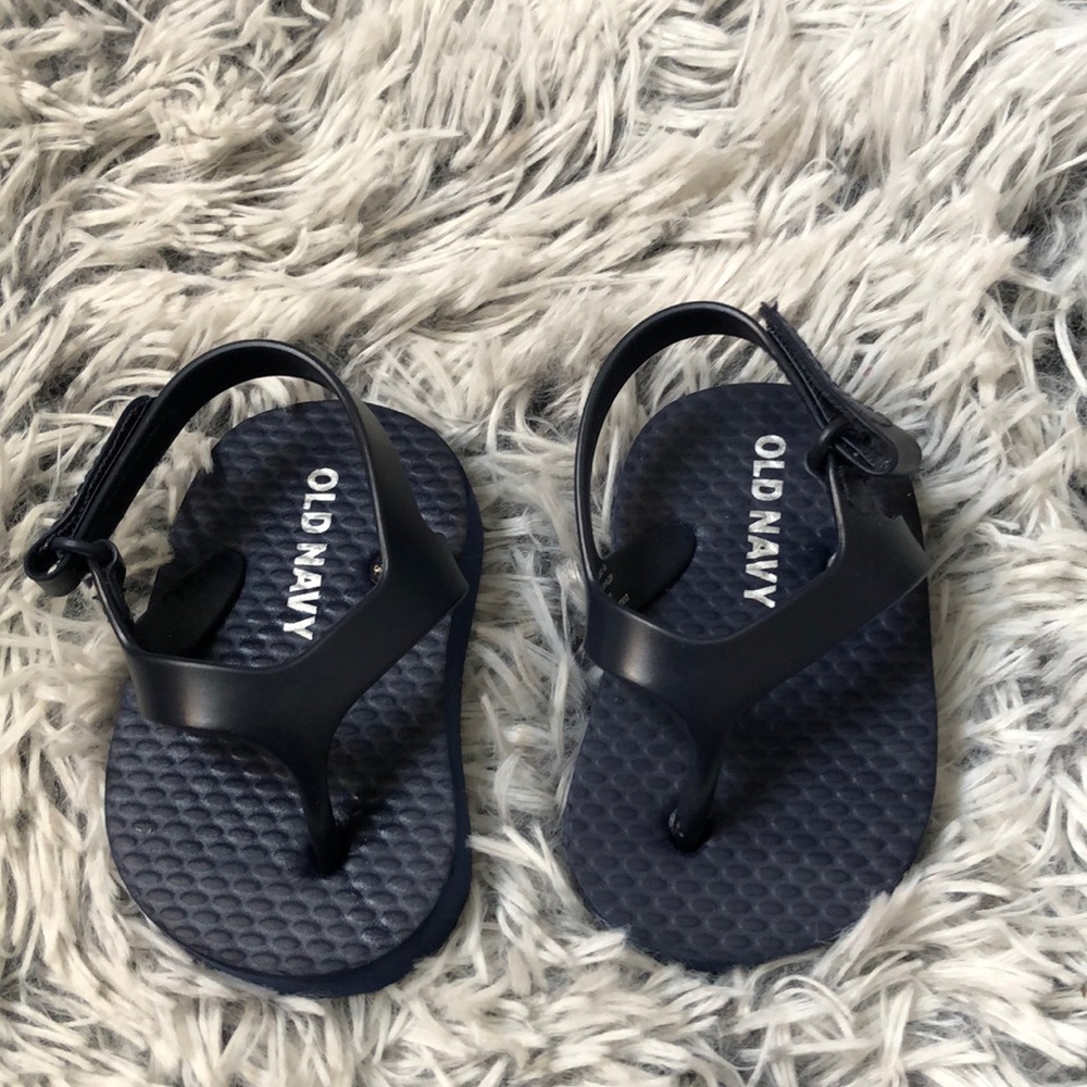 Navy blue thong sandals